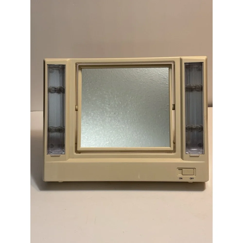 vintage makeup mirror lighted magnified